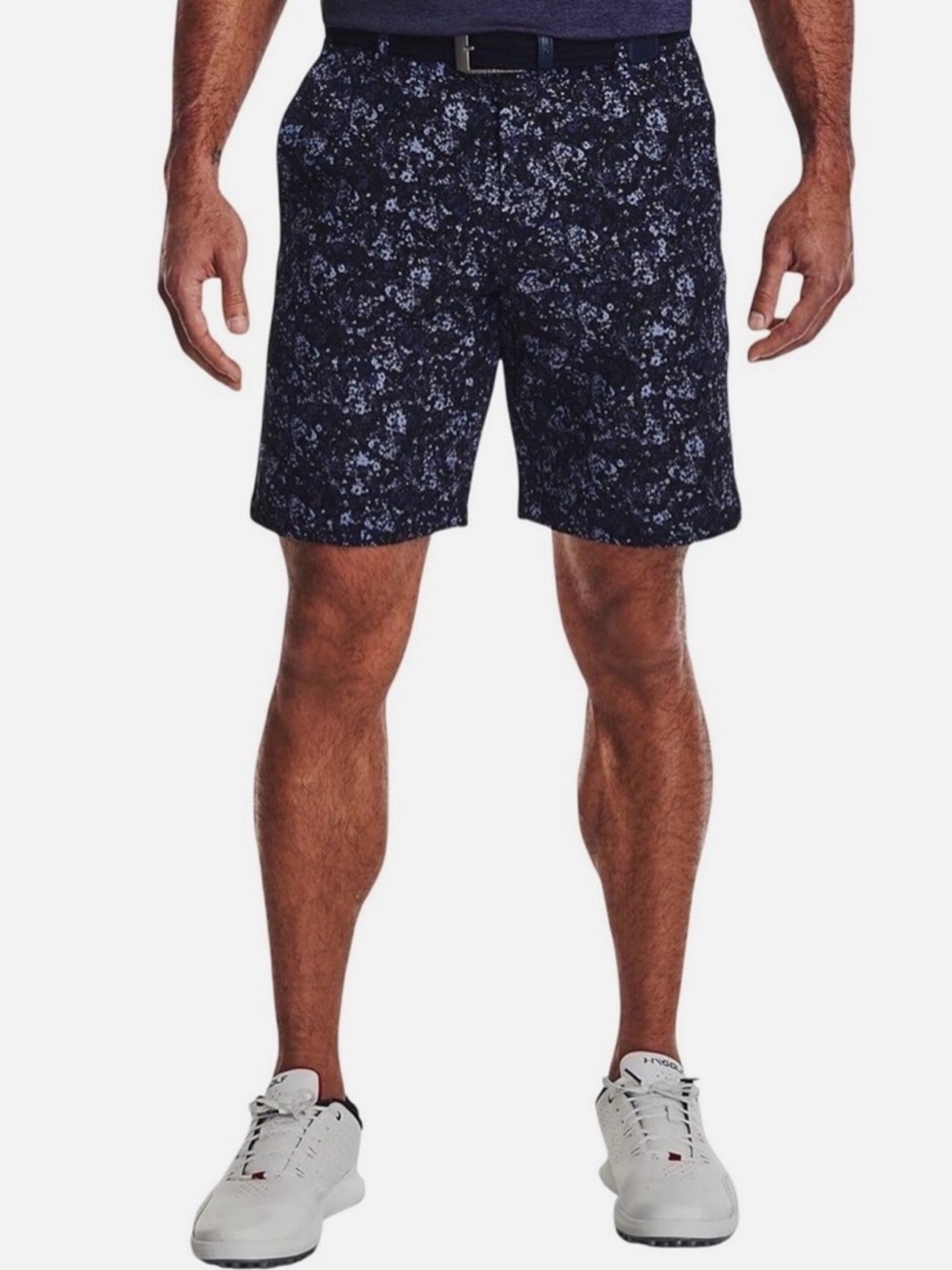 Under Armour Navy Blue and Light Blue Printed Golf Shorts